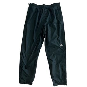 Y2K Adidas Full Side Zip Track Windbreaker Pants Mens XL Navy Blue/White